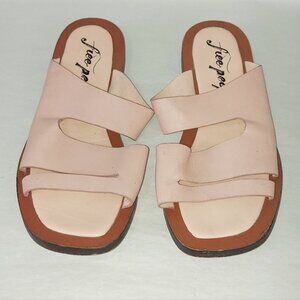 Free People Sandals Size 38 EU Pink Leather Open Toe Comfort Beach Summer Shoes